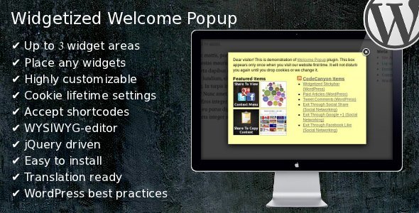 welcome popup